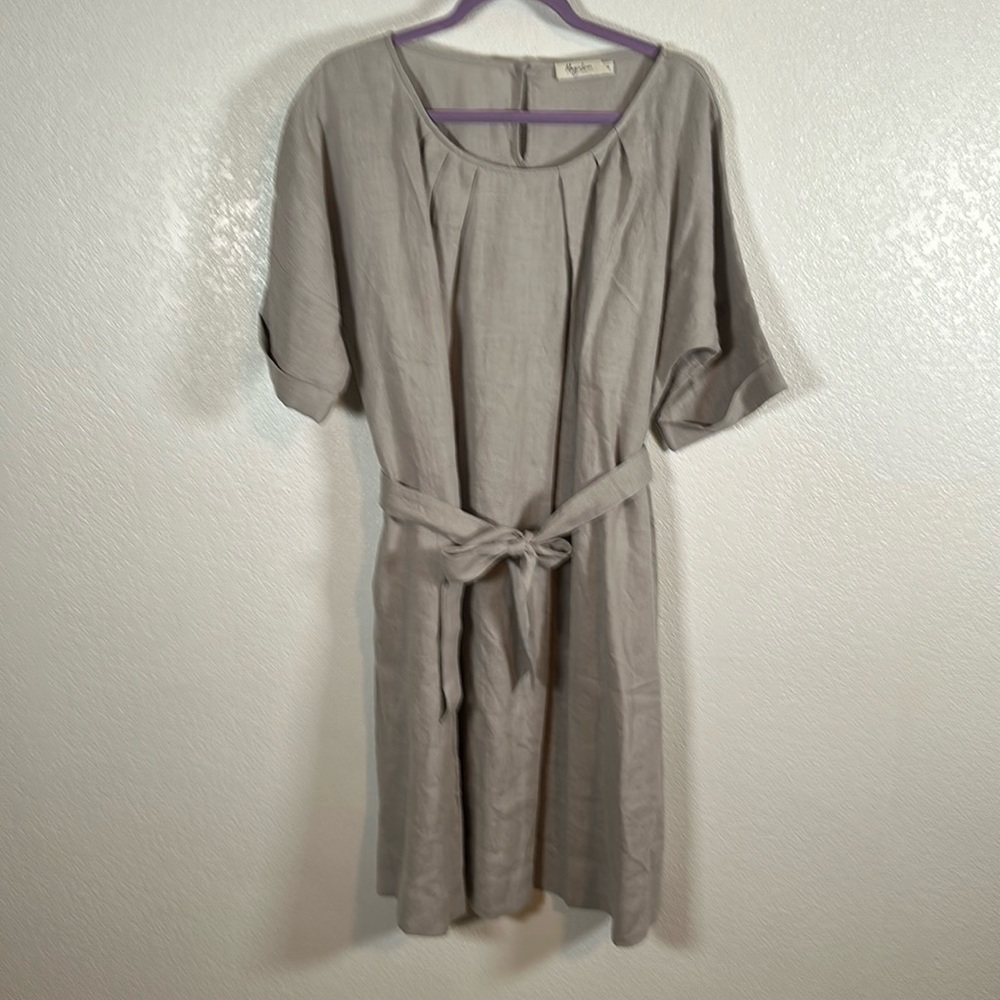 Magic Linen Gray Lagenlook Minimalist Dress Size Medium
